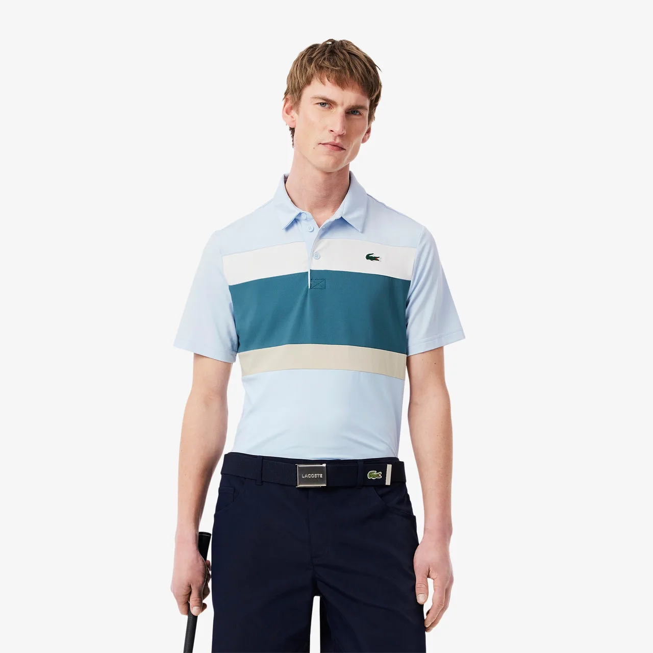 Lacoste Colourblock Polo Light Blue/White/Blue